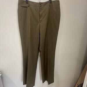 Lauren Ralph Lauren Olive Green Flat Front Wool Pants Lined Size 16 EUC